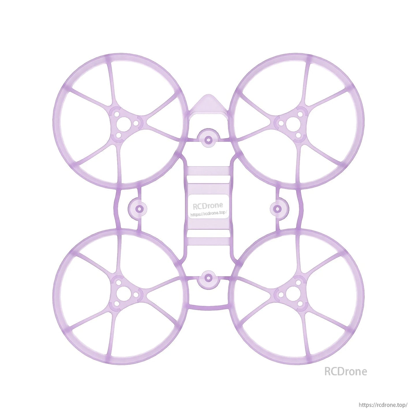 Air65 micro whoop frame in purple, top-down view of ducts and mounting holes