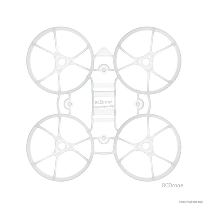 White Air65 whoop frame top view, motor fixed slots and center mounting posts visible