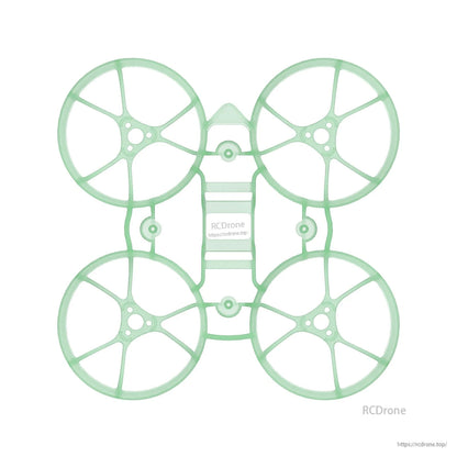 Air65 whoop frame in translucent green, top view showing four ducts and central brace