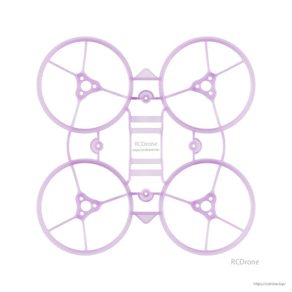Top-down view of purple whoop frame showing four ducts, spoke supports, and center brace