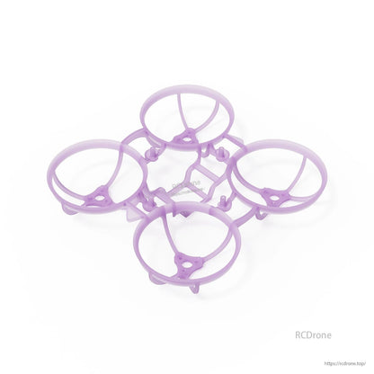 Purple ducted whoop frame, angled view highlighting prop guard rings and motor mount tabs