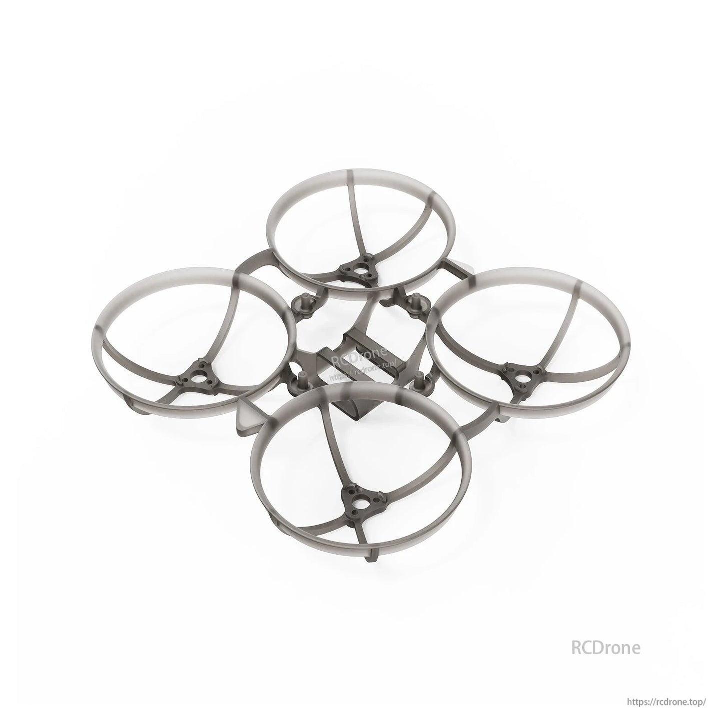 Air75 II whoop frame in smoke gray, angled view highlighting duct guards and center frame platform