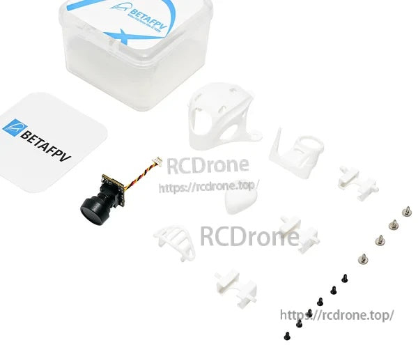In-the-box contents: C03 camera, BETAFPV Micro Canopy, 20°/30° mounts, decorative parts and screws
