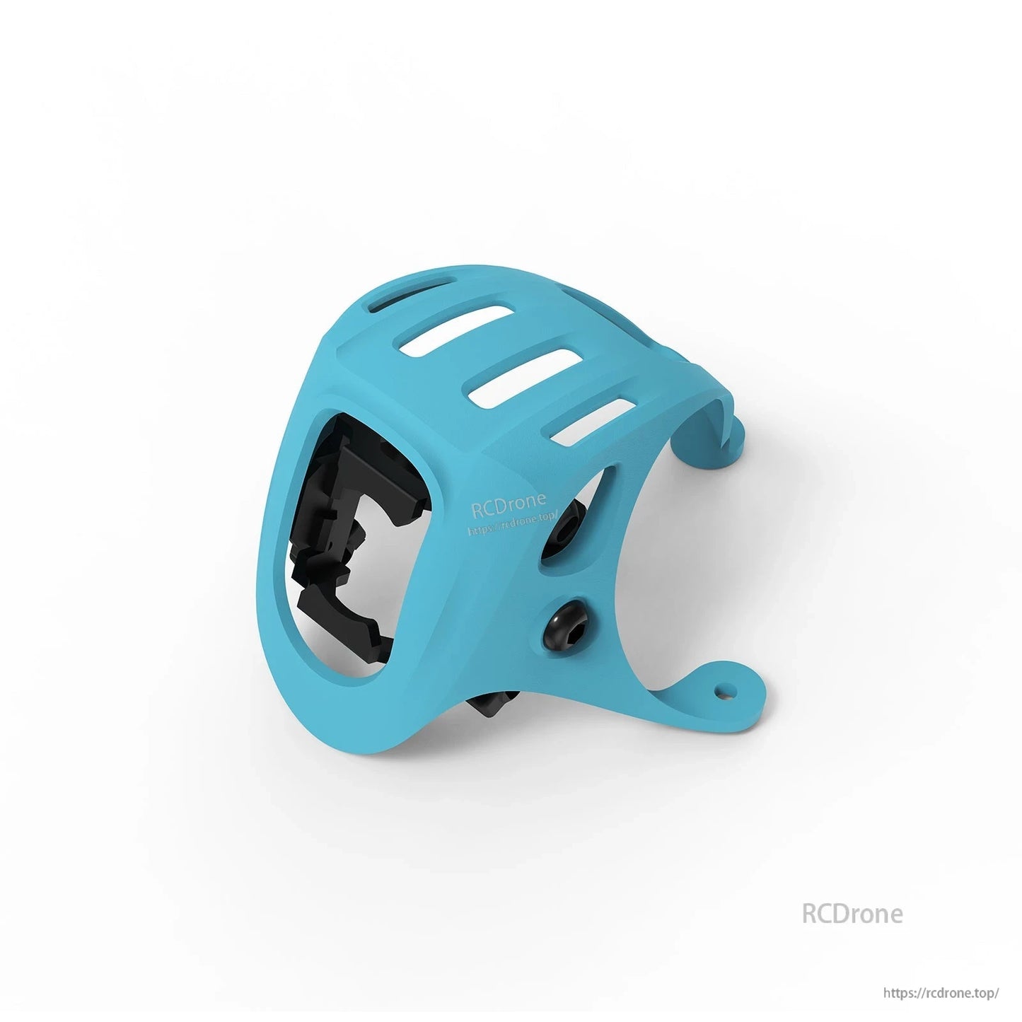 Blue canopy with black internal camera mount insert, front opening and side hardware holes