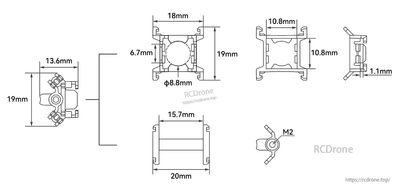 Shock-absorbing components diagram