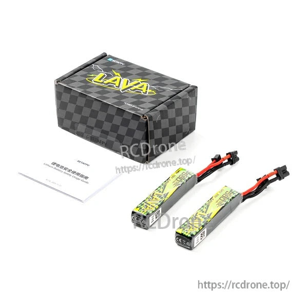 BetaFPV LAVA II 2S LiHV batteries with retail box and included paperwork, two packs with XT30 connectors
