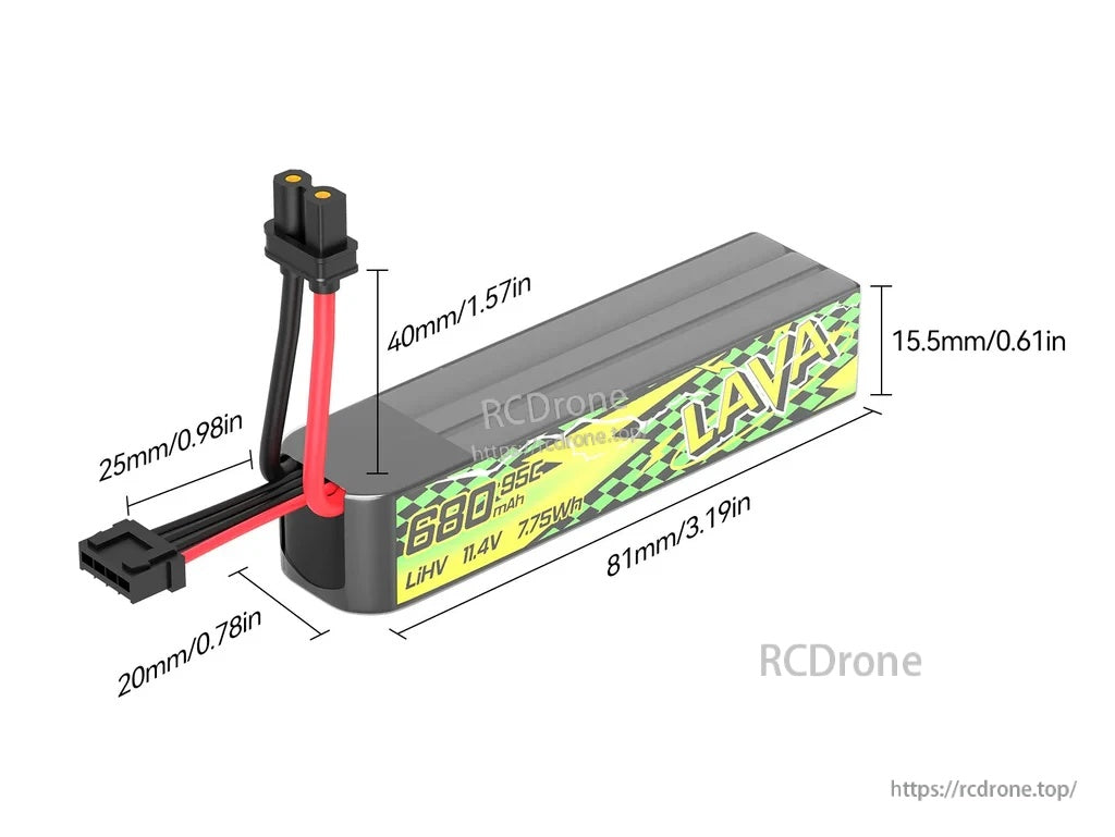 BetaFPV LAVA II 3S 580mAh 680mAh Battery