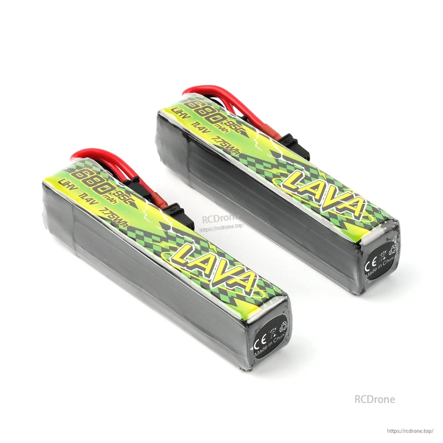 BetaFPV LAVA II 3S LiHV Battery pack pair, LAVA label and 680mAh 95C 11.4V markings