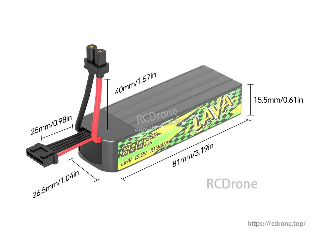 BetaFPV LAVA II 4S 580mAh 680mAh Battery