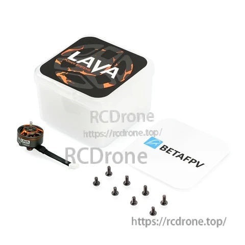 What’s included: LAVA 1104 7200KV motor, mounting screws, and BetaFPV LAVA storage case