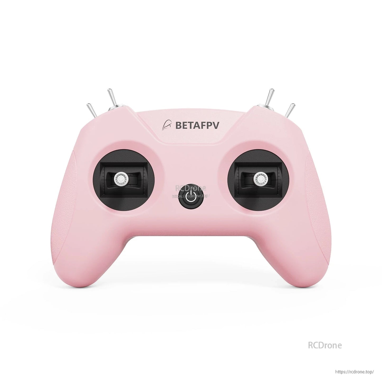 LiteRadio 2 SIM controller front view in pink with dual gimbal openings and center power button