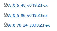 Bluejay firmware hex file options list for 48/56/70A targets, version v0.19.2