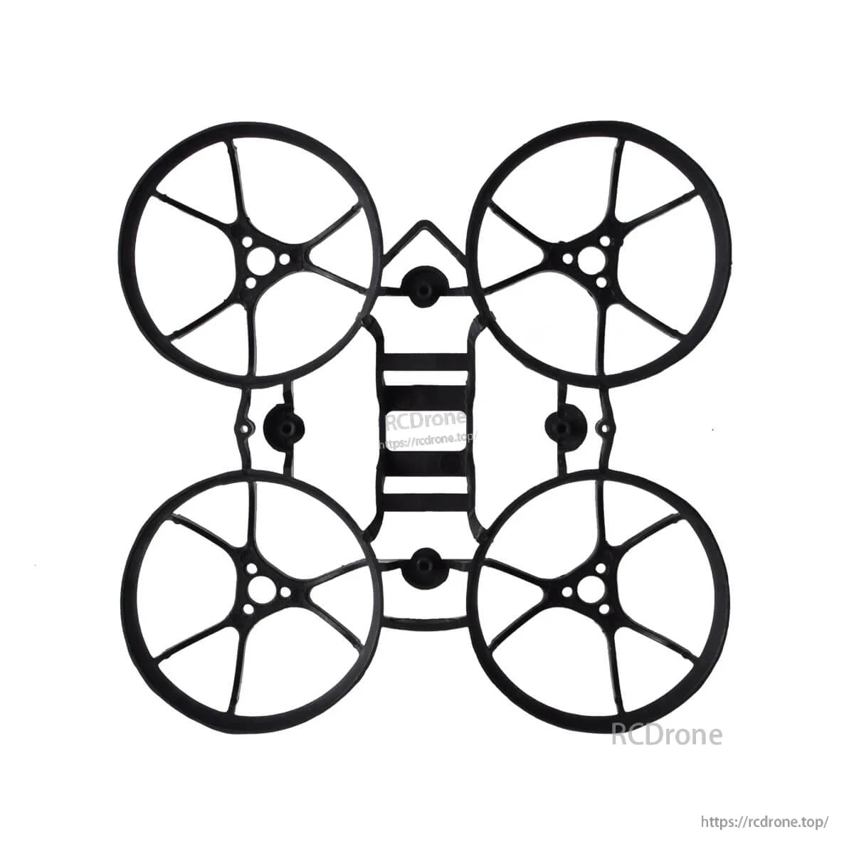 Black Meteor65-style whoop frame, top view with four ducts and central brace