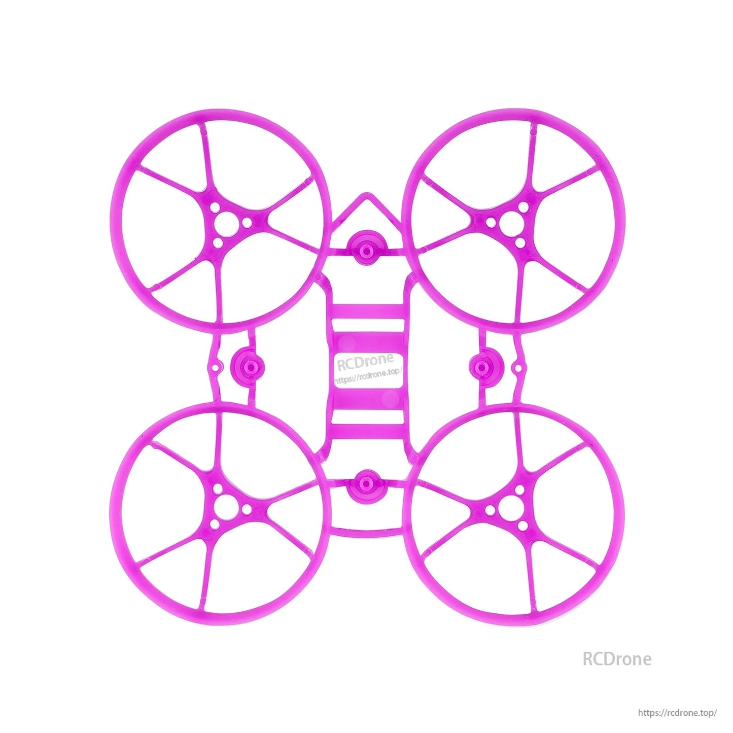 Magenta/purple whoop frame top view showing 4 ducts and 26x26 FC mounting area in center