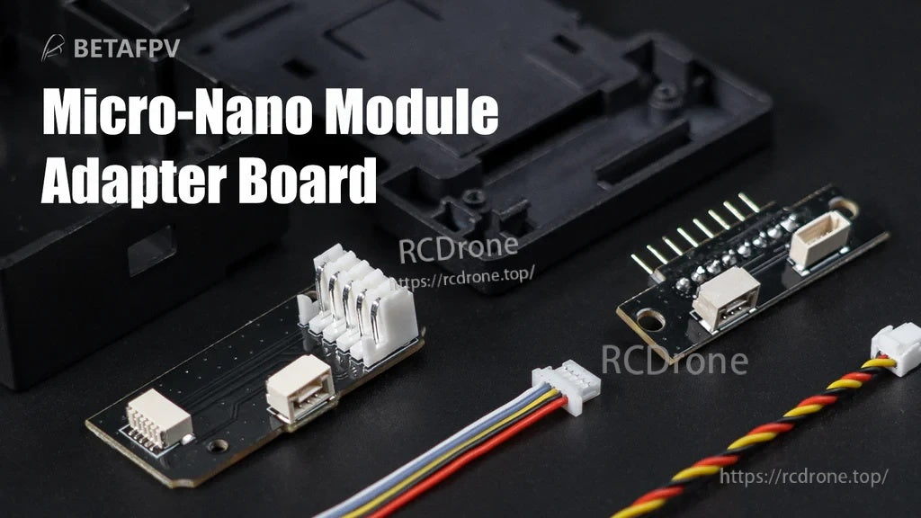 Micro-Nano module adapter board with GH1.25 3-pin socket, onboard connector, and included converter cable