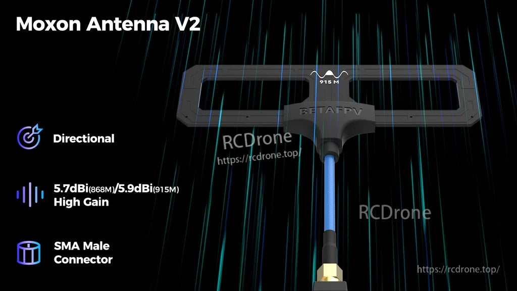 BETAFPV Moxon Antenna V2 directional 915MHz antenna with SMA male connector (high-gain design)