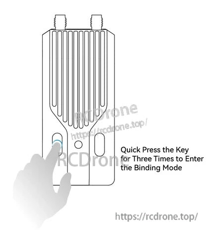 Binding mode instruction: press the Nano TX V2 key three times to enter bind mode