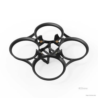 Black PA12 duct ring set for 75mm whoop frame, top view with four motor ducts