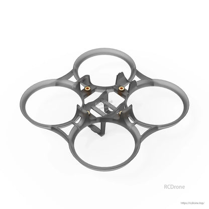 Gray PA12 duct ring set for 75mm whoop frame, top view with four motor ducts
