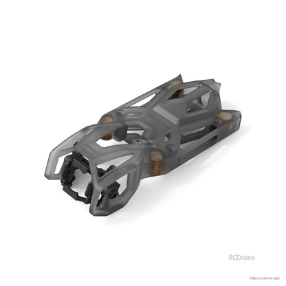 BetaFPV Pavo Femto upper cage/canopy frame, translucent gray, angled view with camera mount area