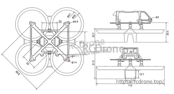 Pavo Pico frame dimension drawing with mounting hole locations, battery slot size, and overall height measurements