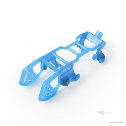 Blue camera canopy bracket labeled PAVO and BETAFPV, front mount view