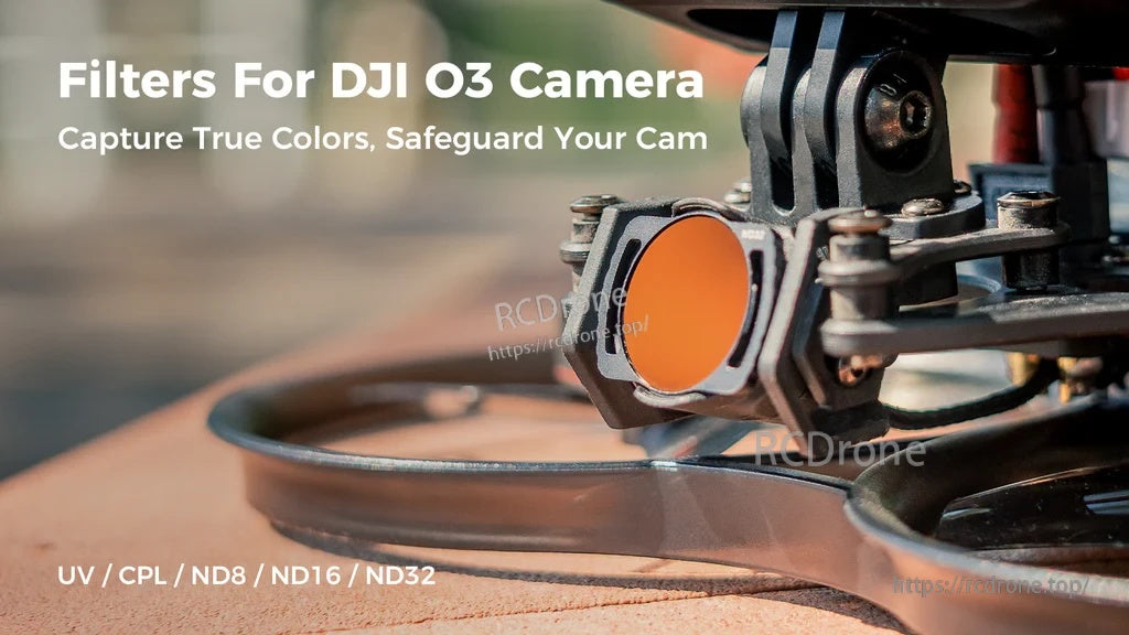 Close-up of DJI O3 camera filter mount installed on a ducted cinewhoop frame