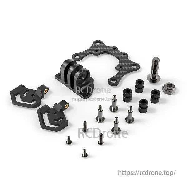Carbon fiber action camera mounting plate and hardware set for Pavo35 frame kit