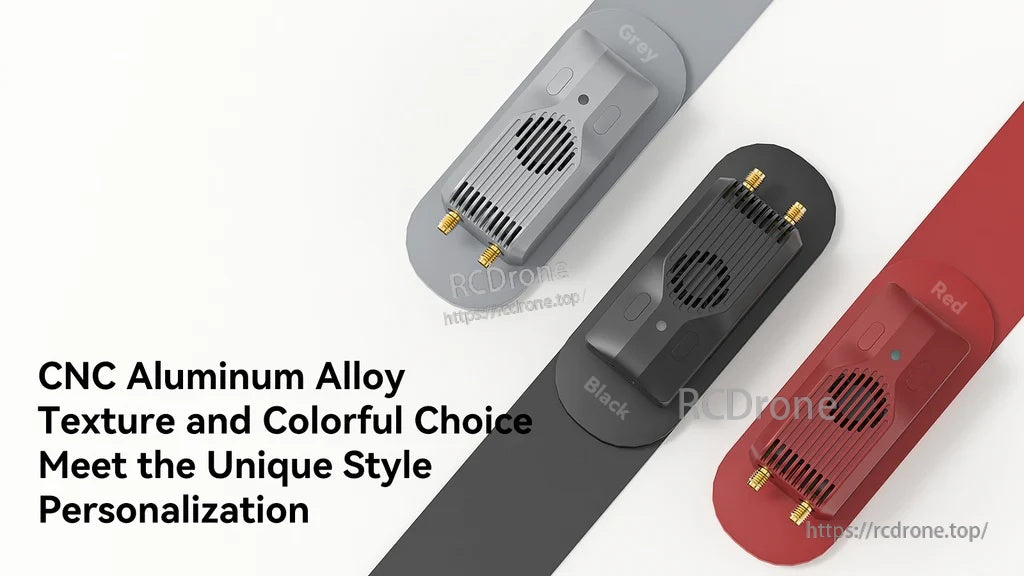 CNC aluminum alloy SuperG Nano module in gray, black and red color options with dual antenna connectors