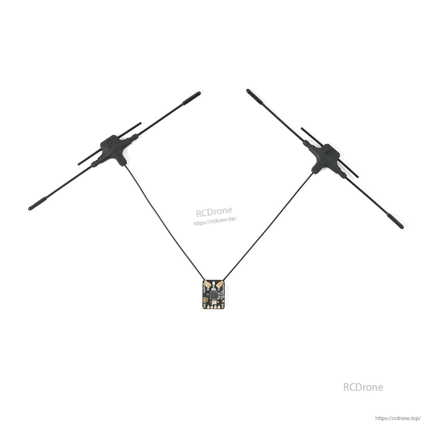BetaFPV SuperX ELRS Gemini Xross Receiver with dual T antennas connected to nano receiver board