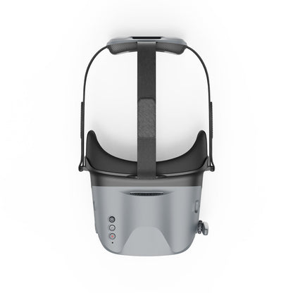 BetaFPV VR04 analog FPV goggles with adjustable head strap, front control buttons, and side dial