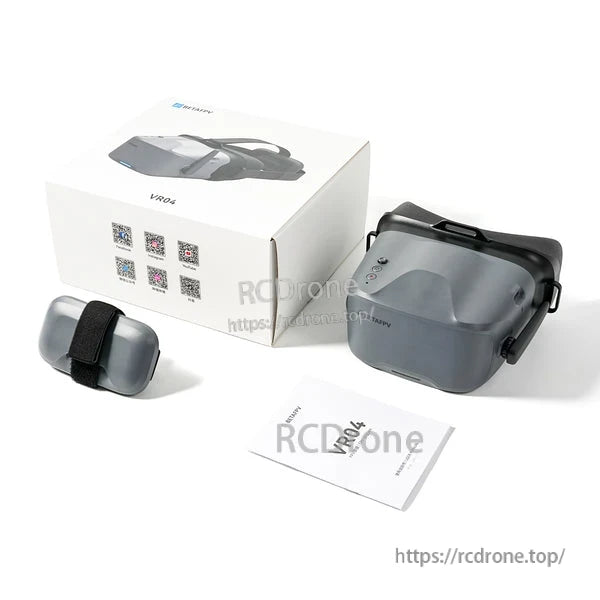 BetaFPV VR04 analog FPV goggles kit with headset, carrying pouch, manual, and retail box