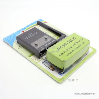 Retail blister packaging for RC58-32CH 5.8GHz wireless AV receiver with antenna