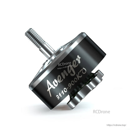 BrotherHobby Avenger 3110 brushless motor with threaded shaft, black can marked “3110-900KV”