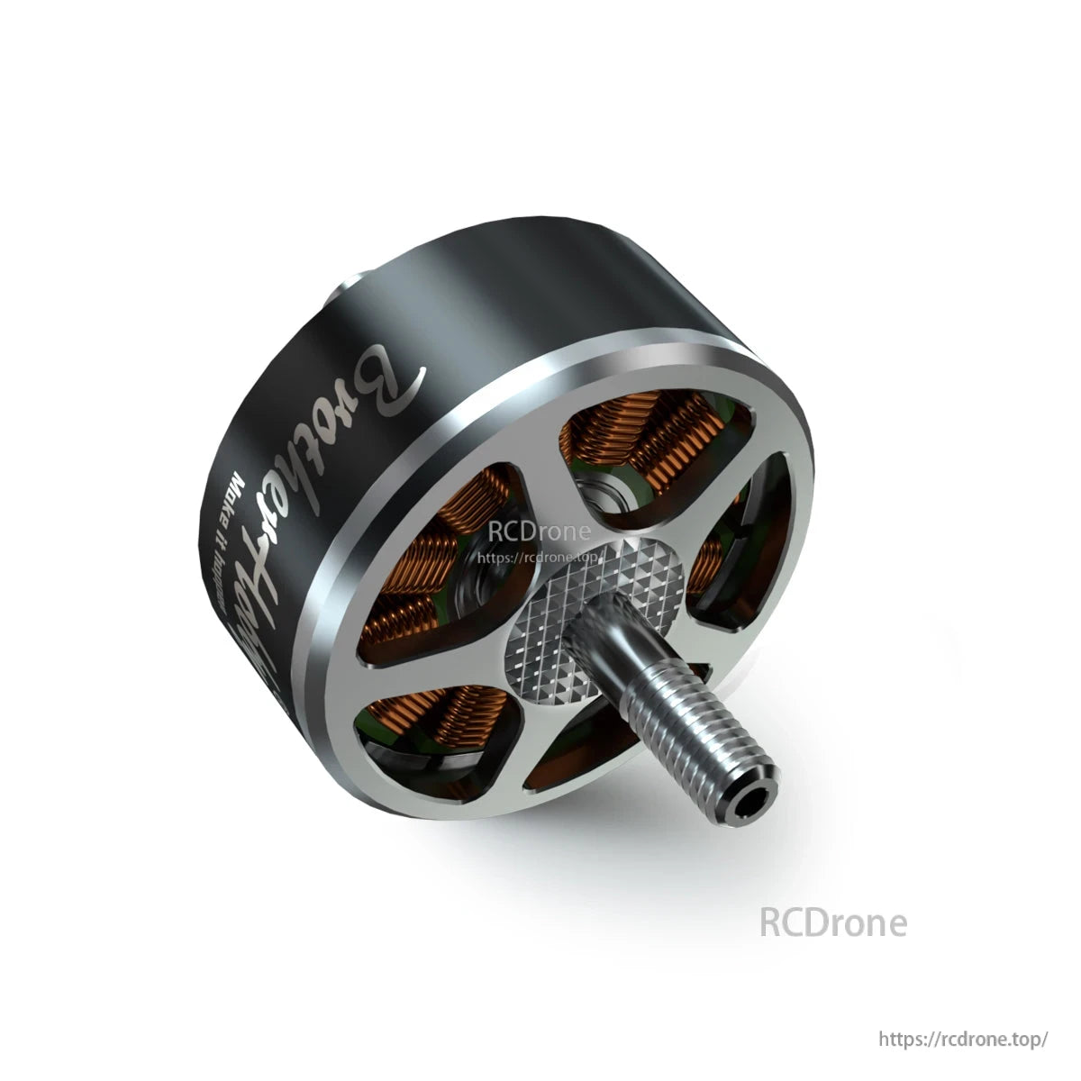 BrotherHobby Avenger 3110 Brushless Motor, BrotherHobby Avenger 3110 brushless drone motor with black aluminum bell, copper windings, and threaded shaft