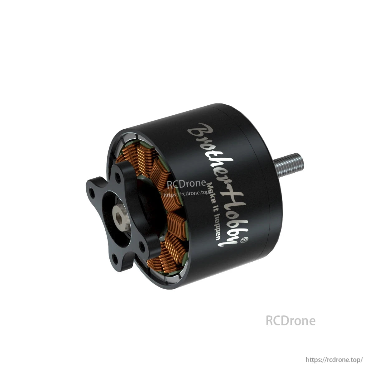 BrotherHobby Avenger 3520 V5 CW brushless motor with black housing, copper windings, and threaded shaft