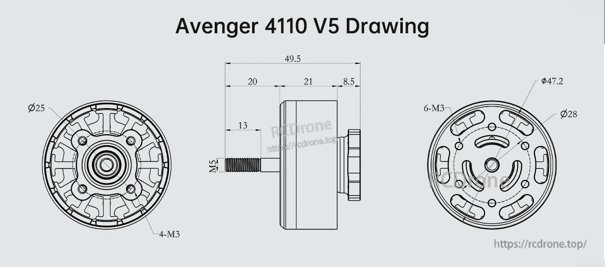 BrotherHobby Avenger 4110 V5 375KV/415KV/445KV/560KV Motor(CW)
