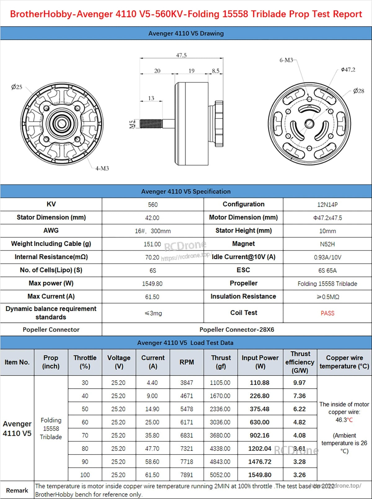 BrotherHobby Avenger 4110 V5 375KV/415KV/445KV/560KV Motor(CW)