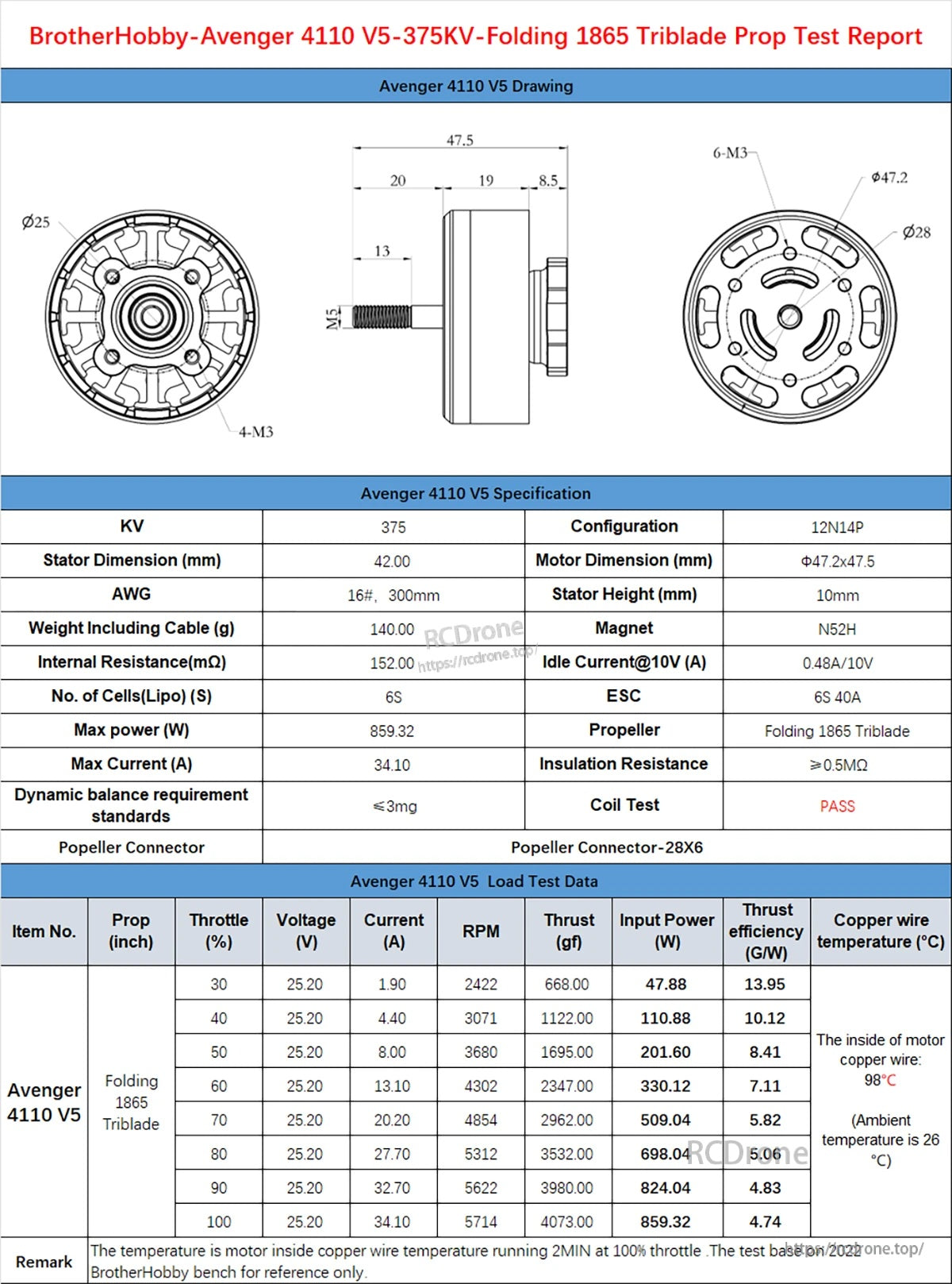 BrotherHobby Avenger 4110 V5 375KV/415KV/445KV/560KV Motor(CW)