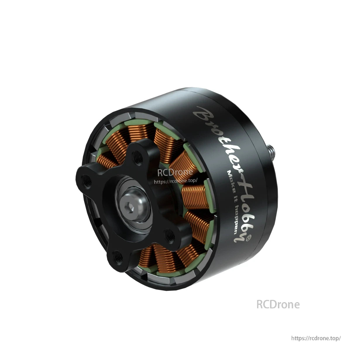 BrotherHobby Avenger 4110 V5 Motor, BrotherHobby Avenger 4110 V5 brushless drone motor with black housing, copper windings, and mounting hub