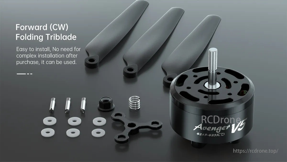 BrotherHobby Avenger 4215 Motor, Avenger V5 motor with forward folding triblade propellers, easy installation.
