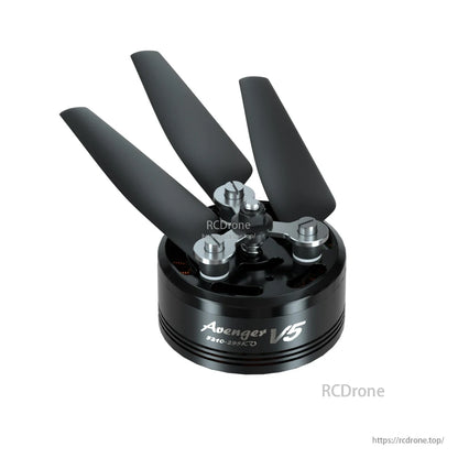 BrotherHobby Avenger 5210 V5 CW Motor, BrotherHobby Avenger 5210 V5 CW drone motor with three-blade propeller mounted on top