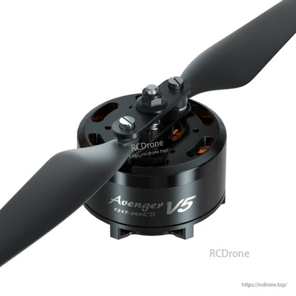 BrotherHobby Avenger 5215 V5 Motor, BrotherHobby Avenger V5 5215 brushless drone motor with mounted propeller and top mounting screws