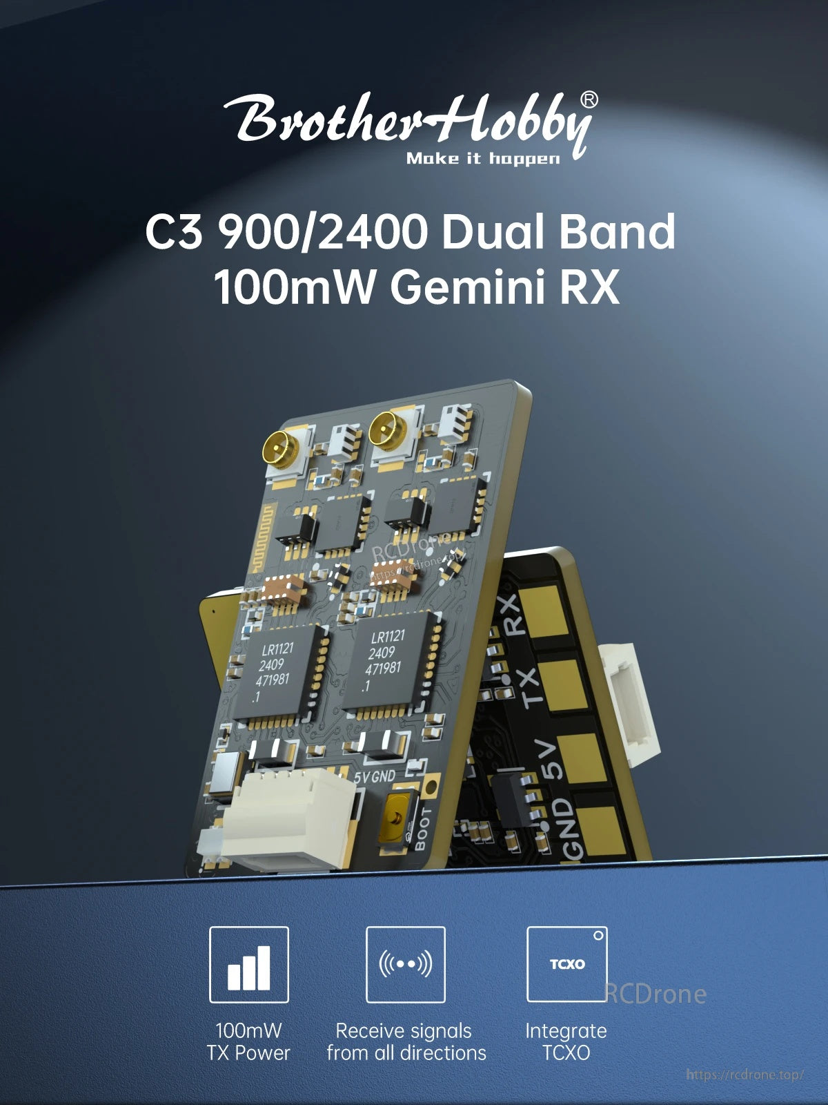 BrotherHobby C3 900/2400 Dual Band 100mW Gemini RX