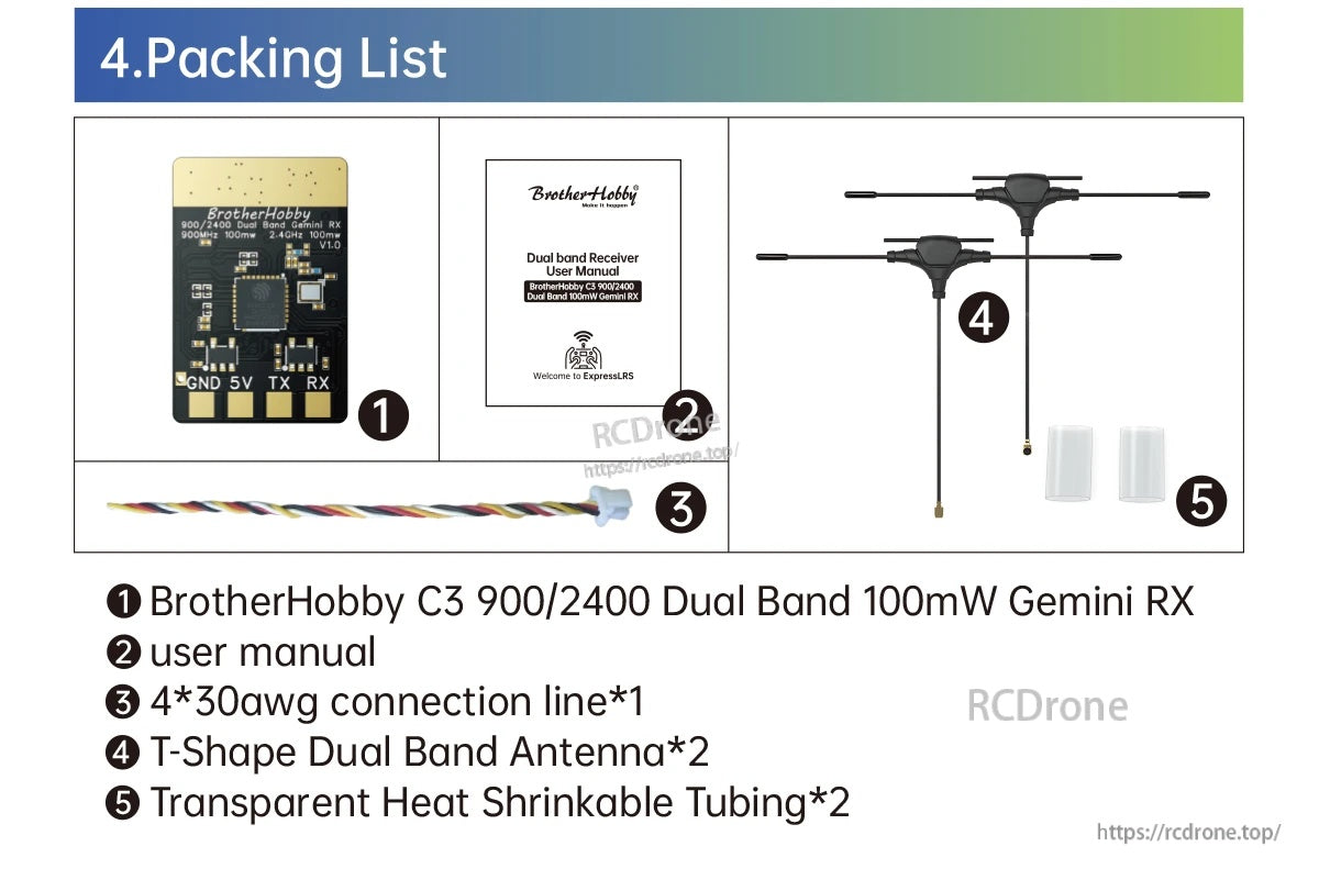 BrotherHobby C3 900/2400 Dual Band 100mW Gemini RX