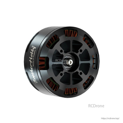 BrotherHobby MAX 8120 Motor, BrotherHobby MAX 8120 brushless drone motor in black, top view with copper windings and central shaft