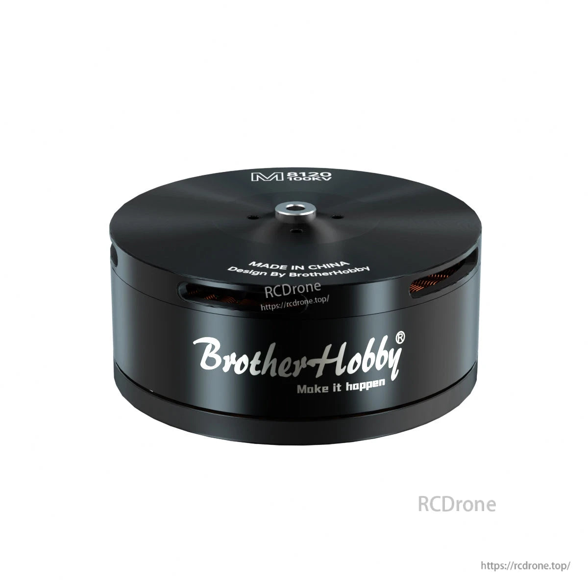 BrotherHobby MAX 8120 Motor, BrotherHobby MAX 8120 100KV brushless motor in black housing with top-mount hub and vented sides