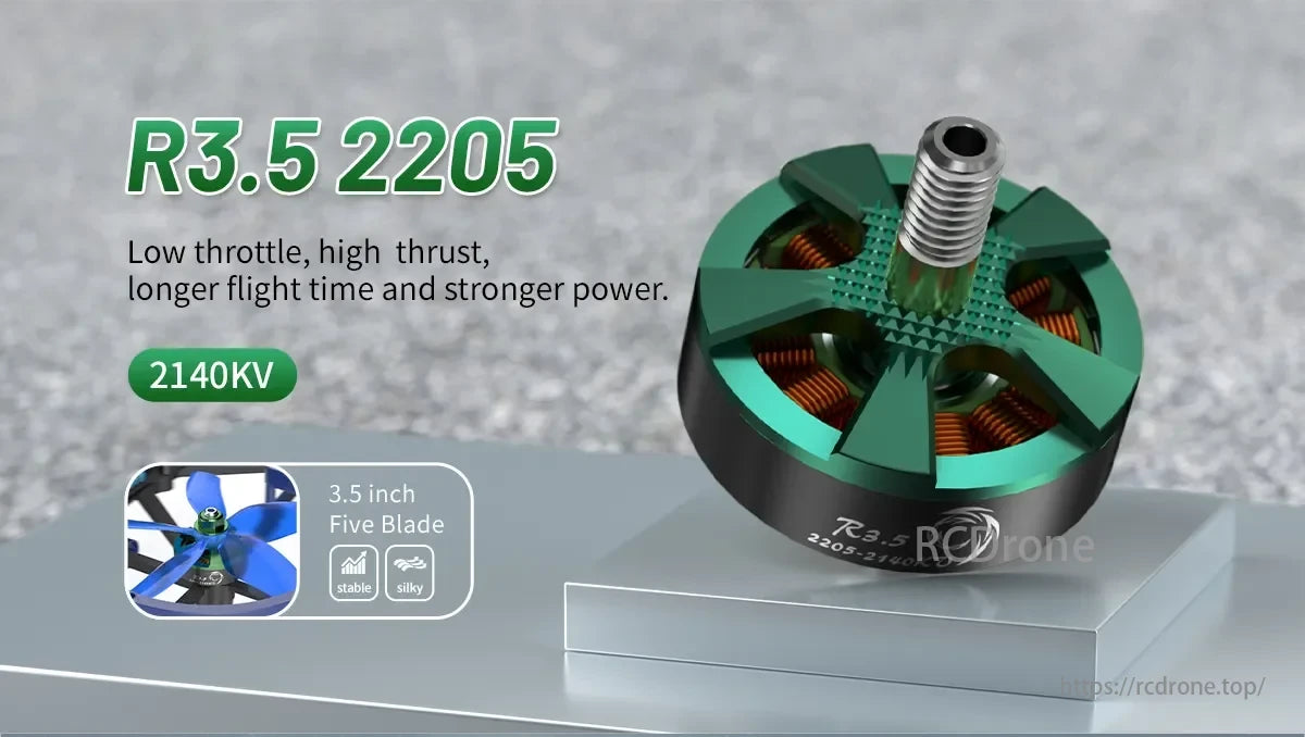 BrotherHobby R3.5 2205 2140KV 6S Brushless Motor, R3.5 2205 motor: low throttle, high thrust, longer flight time, stronger power.