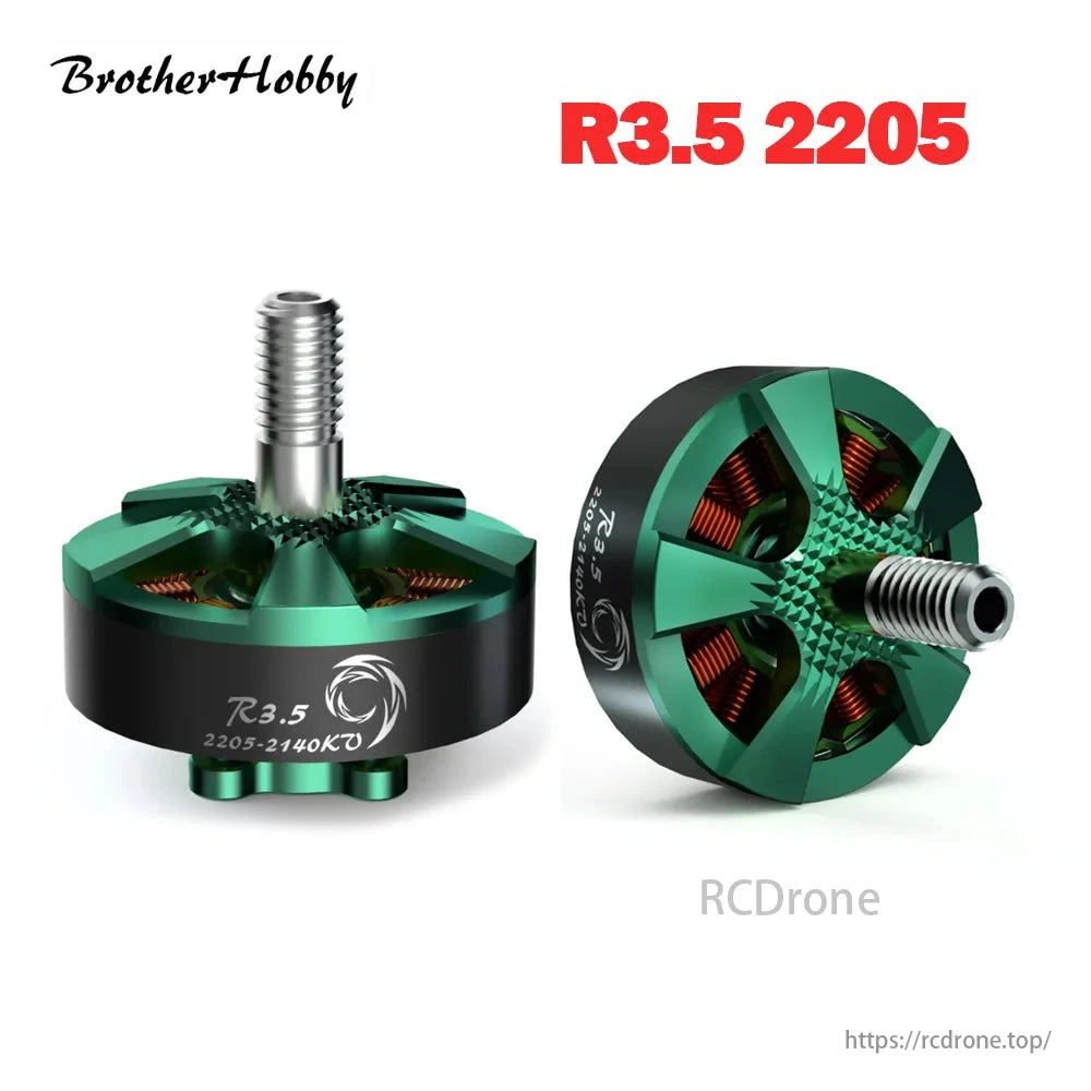 BrotherHobby R3.5 2205 2140KV 6S Brushless Motor, BrotherHobby R3.5 2205 2140KV motor designed for 3.5-inch CineWhoop FPV drones, offering high performance and stability.
