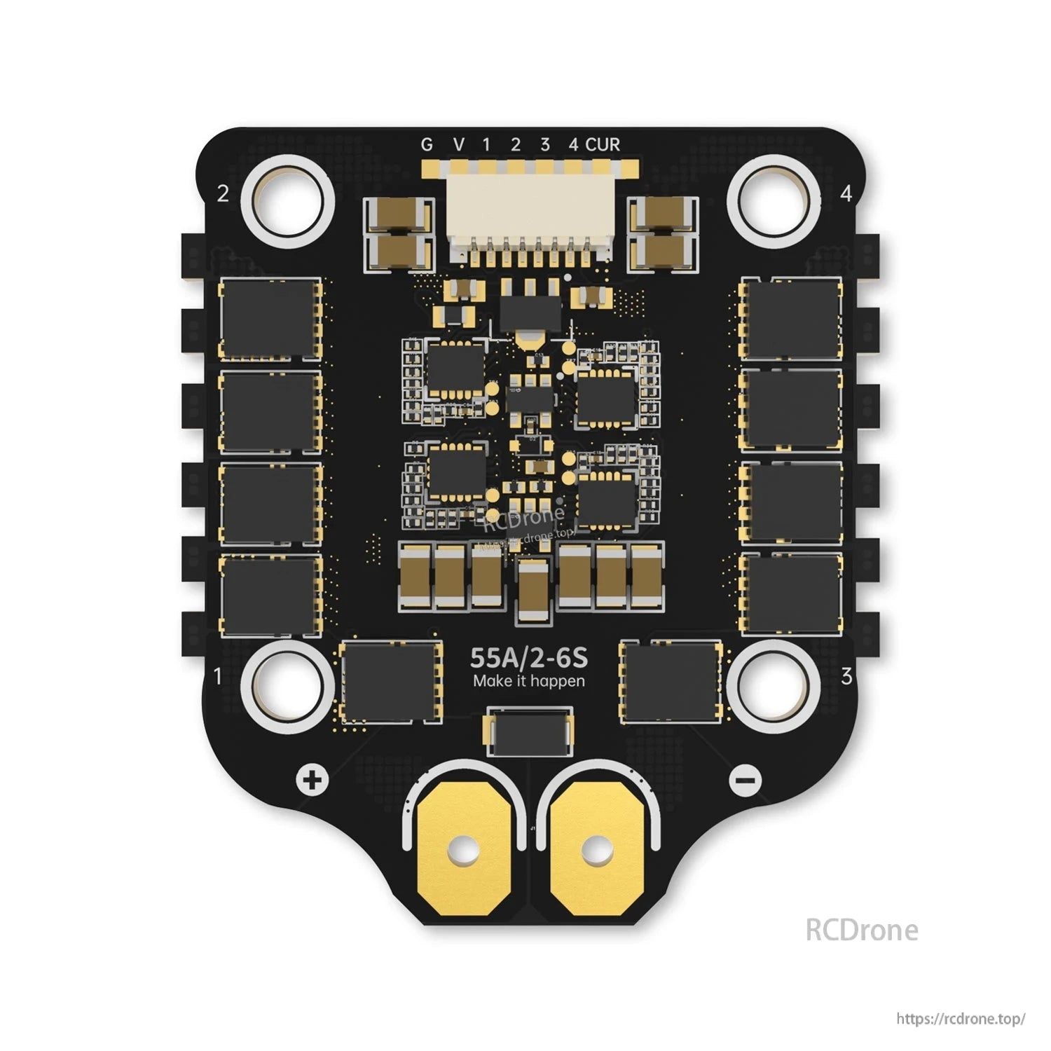 BrotherHobby Returner 55A 2–6S 4-in-1 ESC board with solder pads and 30.5x30.5mm mounting holes